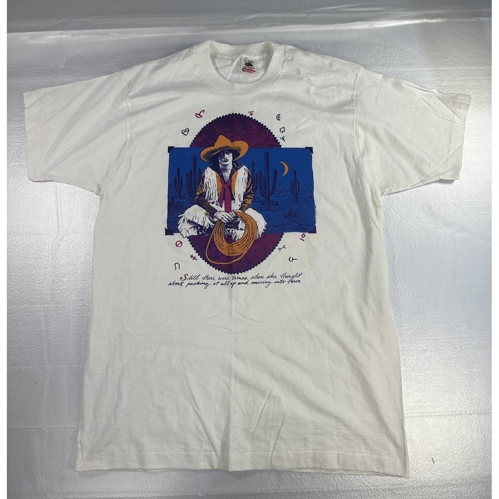 Vintage Single‎ Stitch 1991 Post Industrial Western Lady Shirt sz XL T-Shirt
